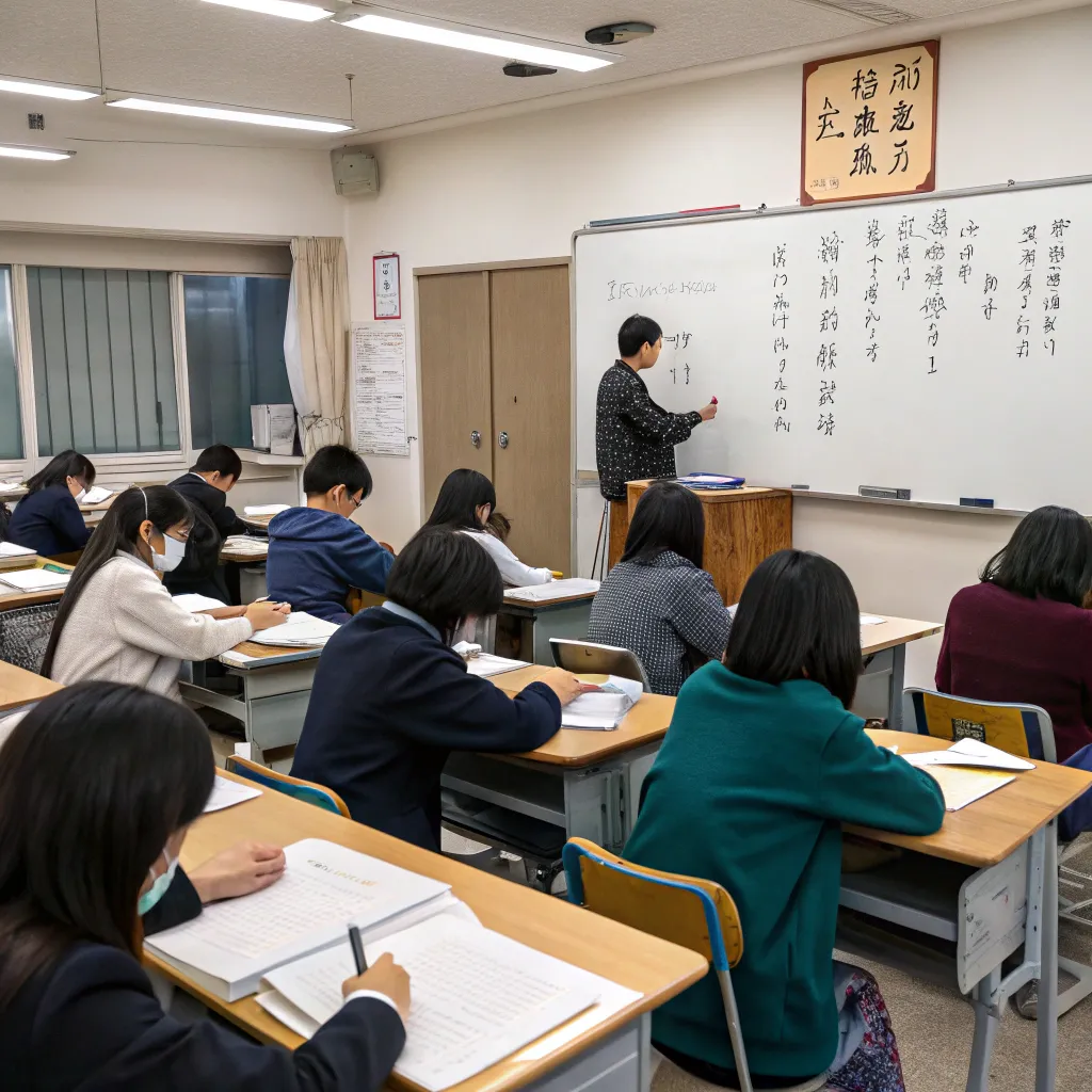 Japanese language class in session